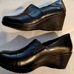 Dansko Black Leather Wedge